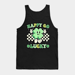 Go Shamrock Groovy St Patricks Day Women Girls Tank Top